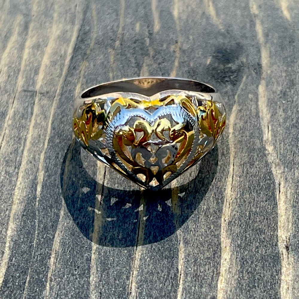 Sterling Silver & 14k Gold Plated Ring